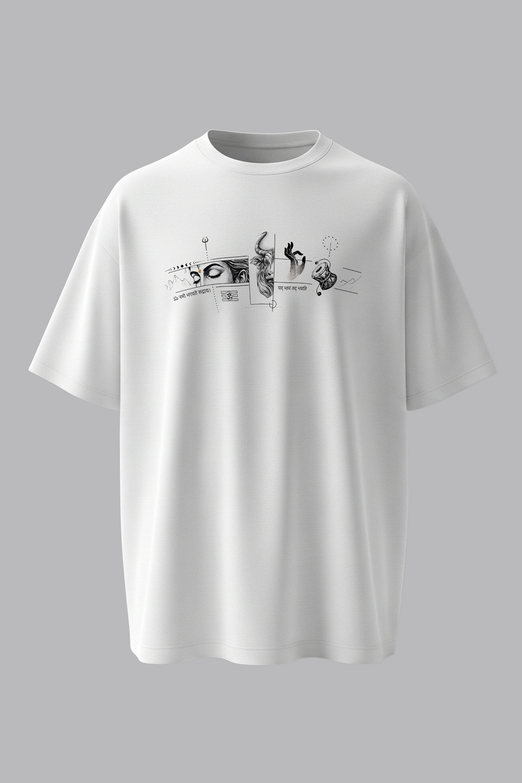 Mahadev Oversized T-Shirt | Shiva Trishul Graphic Tee | Spiritual Streetwear for Men & Women