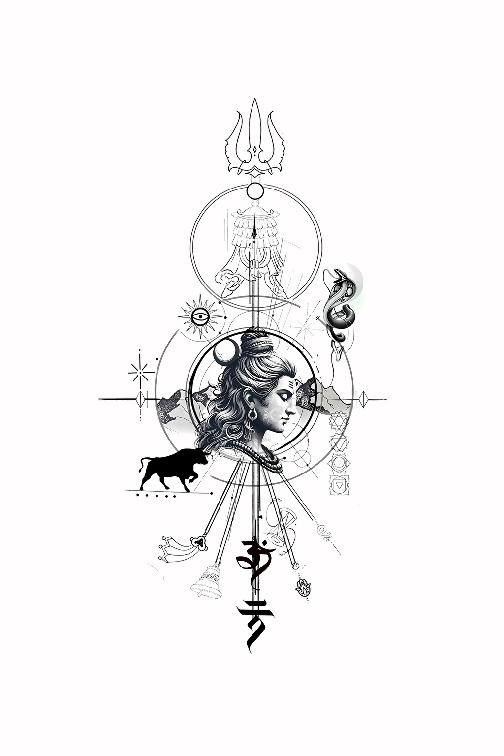 Mahadev Oversized T-Shirt | Shiva Trishul Graphic Tee | Spiritual Streetwear for Men & Women