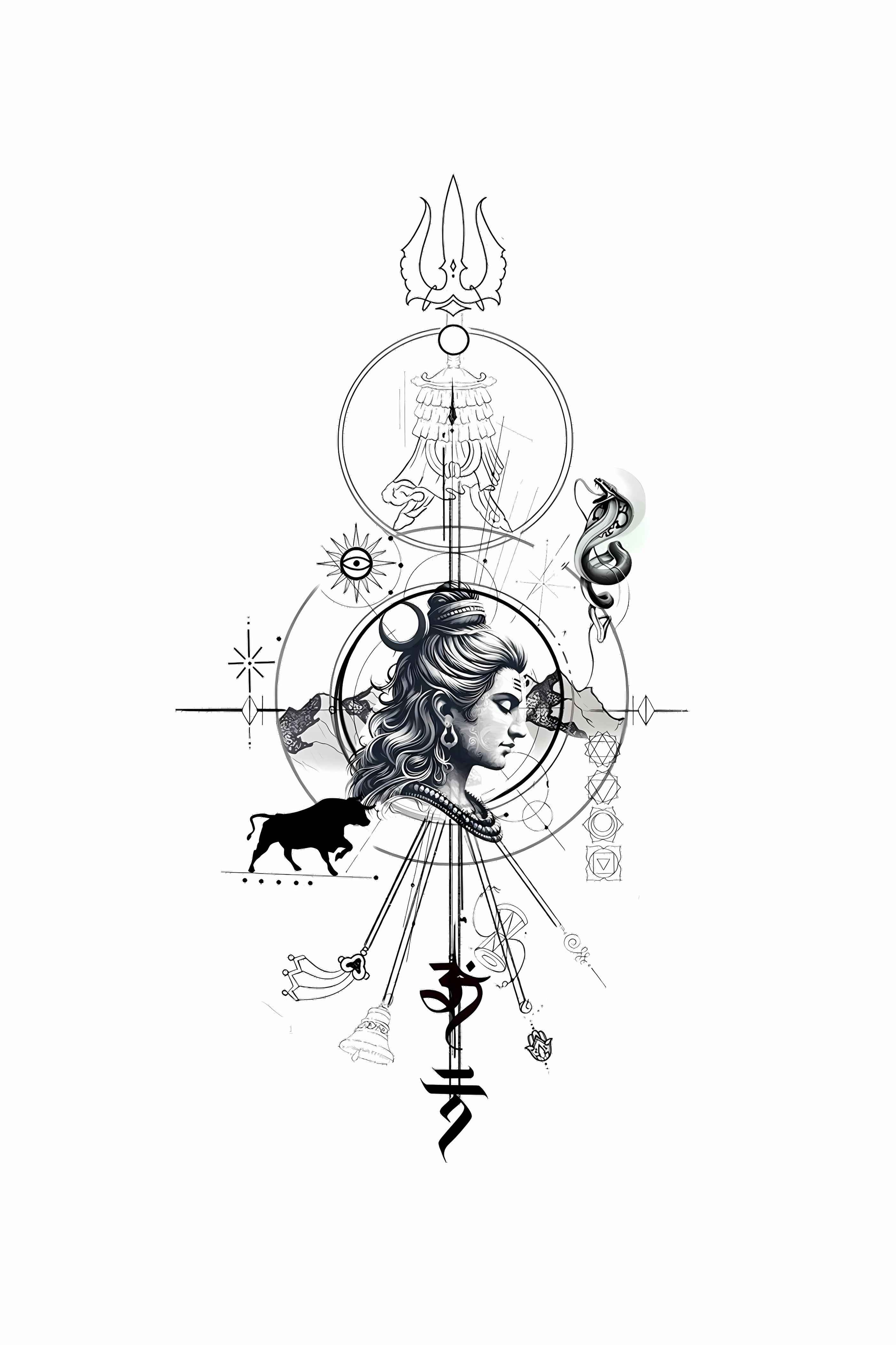 Mahadev Oversized T-Shirt | Shiva Trishul Graphic Tee | Spiritual Streetwear for Men & Women