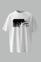 Anime Eyes Oversized Tee | Front & Back Graphic | Manga Streetwear T-Shirt