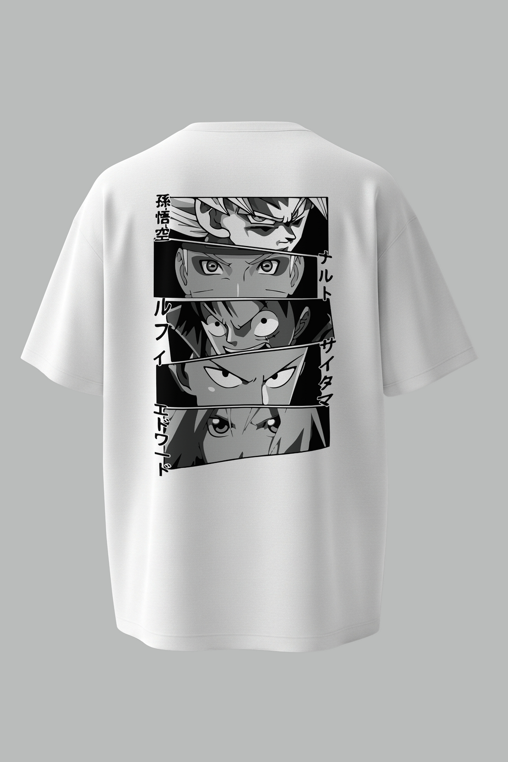 Anime Eyes Oversized Tee | Front & Back Graphic | Manga Streetwear T-Shirt