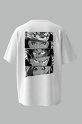 Anime Eyes Oversized Tee | Front & Back Graphic | Manga Streetwear T-Shirt