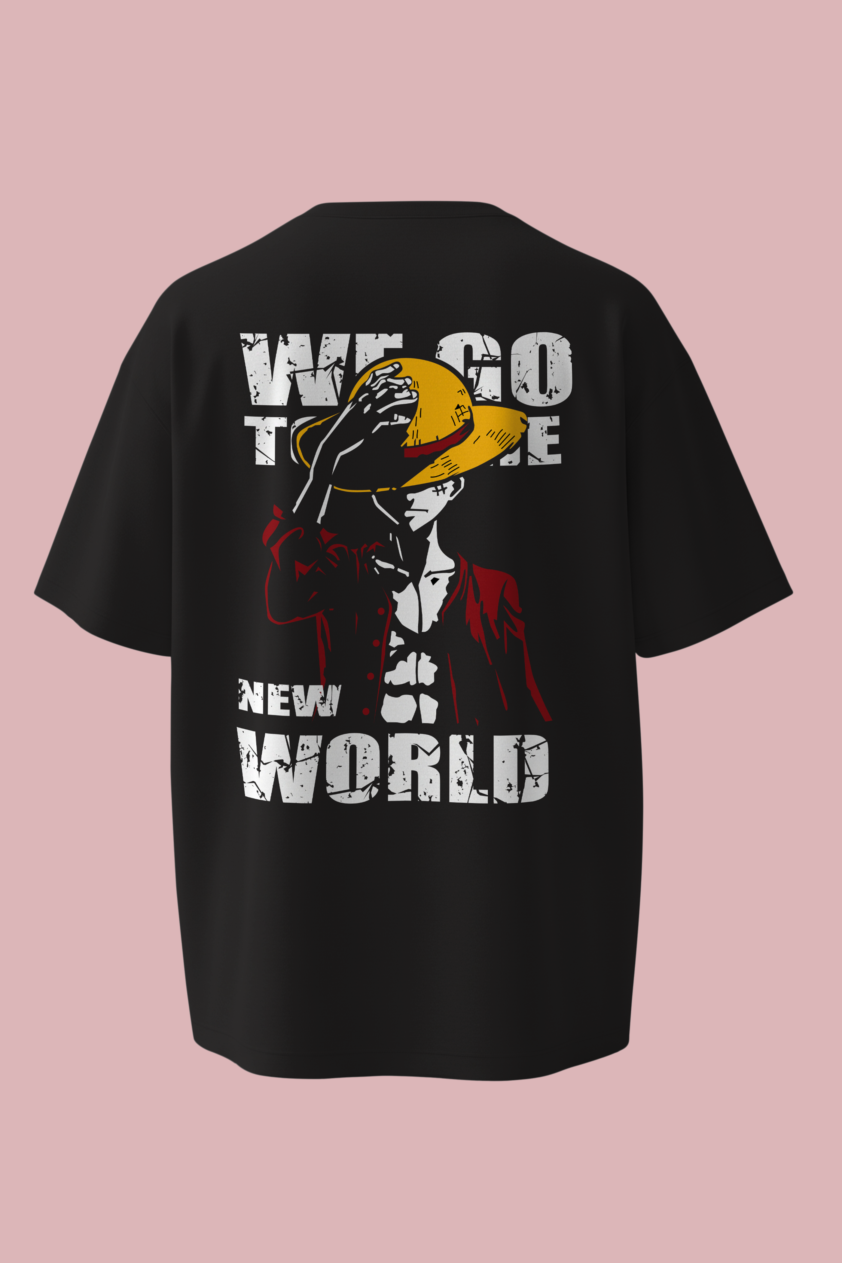 One Piece Luffy Oversized Tee | We Go To The New World Anime Streetwear T-Shirt