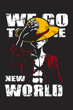 One Piece Luffy Oversized Tee | We Go To The New World Anime Streetwear T-Shirt