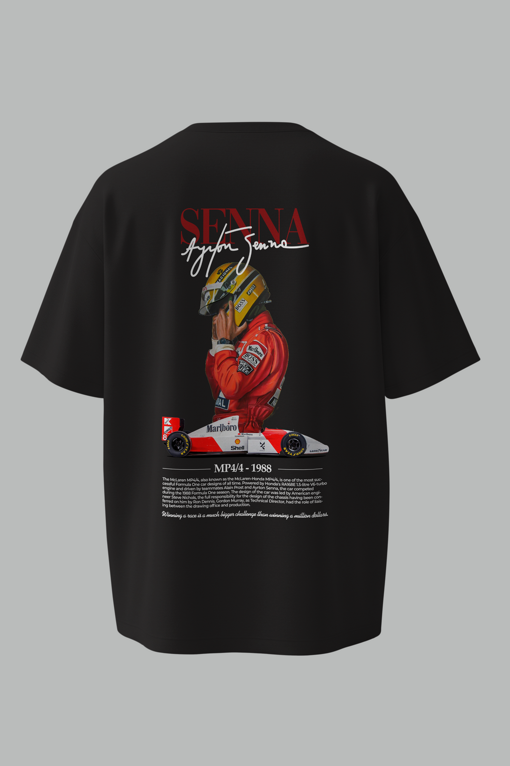 Ayrton Senna Oversized Tee | McLaren MP4/4 Tribute T-Shirt