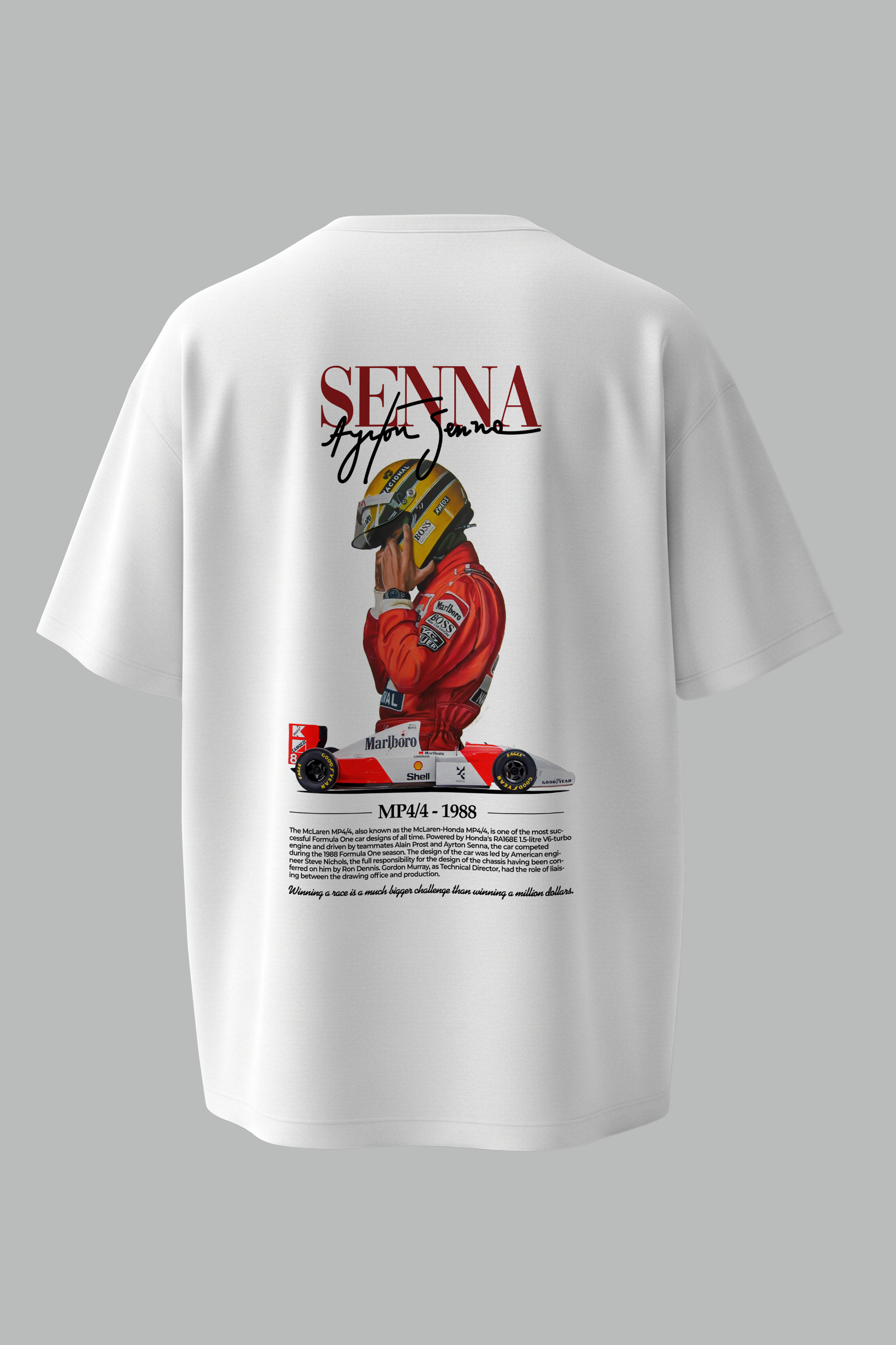 Ayrton Senna Oversized Tee | McLaren MP4/4 Tribute T-Shirt