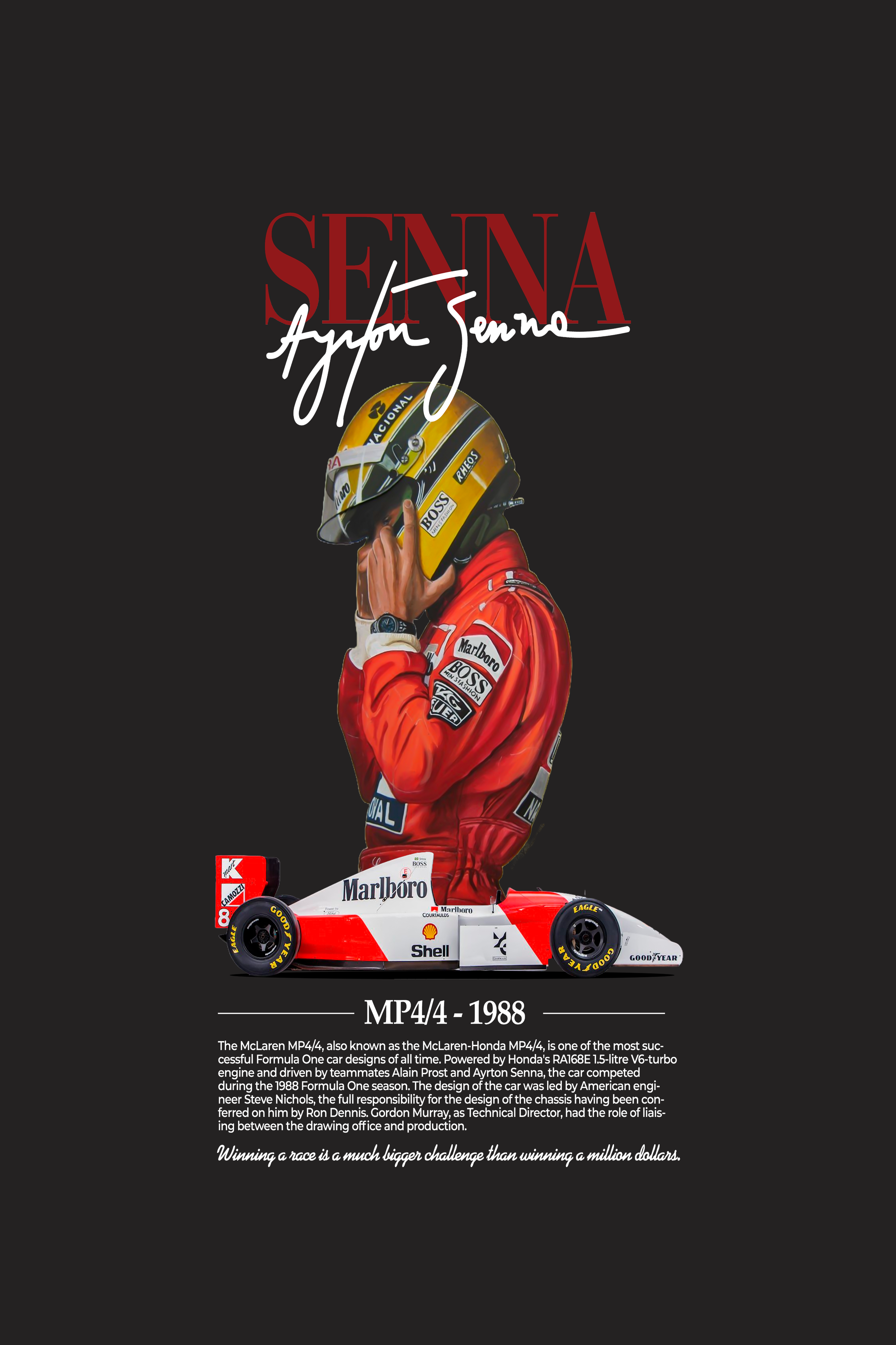 Ayrton Senna Oversized Tee | McLaren MP4/4 Tribute T-Shirt