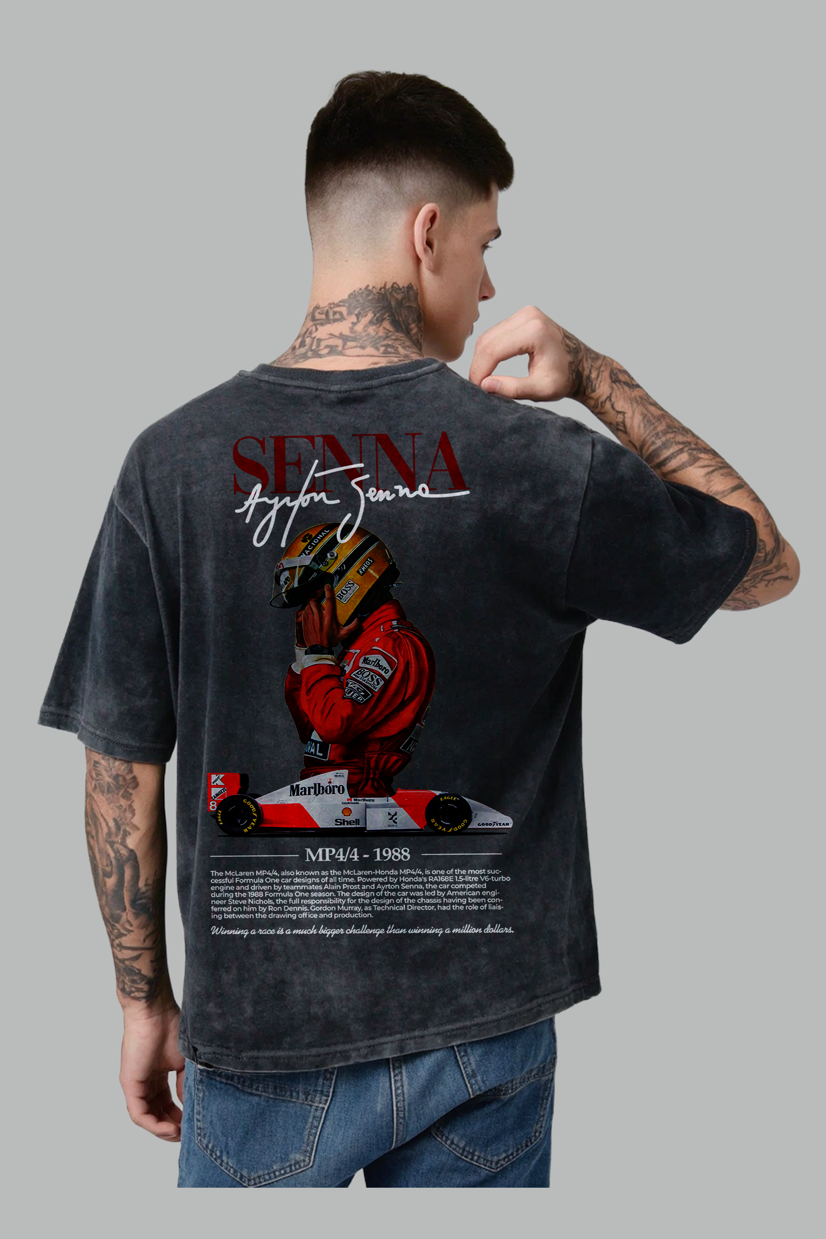 Ayrton Senna Oversized Tee | McLaren MP4/4 Tribute T-Shirt