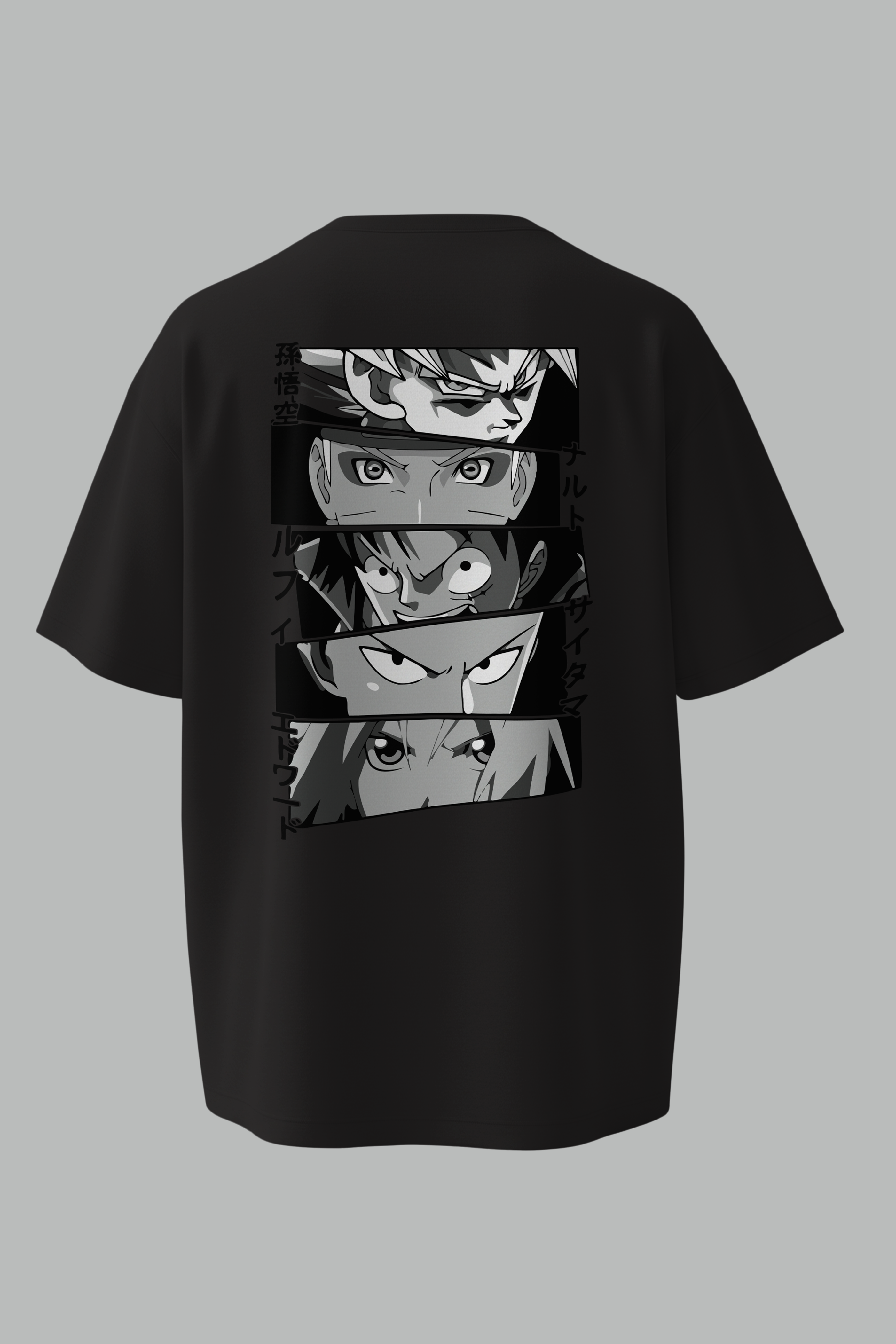 Anime Eyes Oversized Tee | Front & Back Graphic | Manga Streetwear T-Shirt