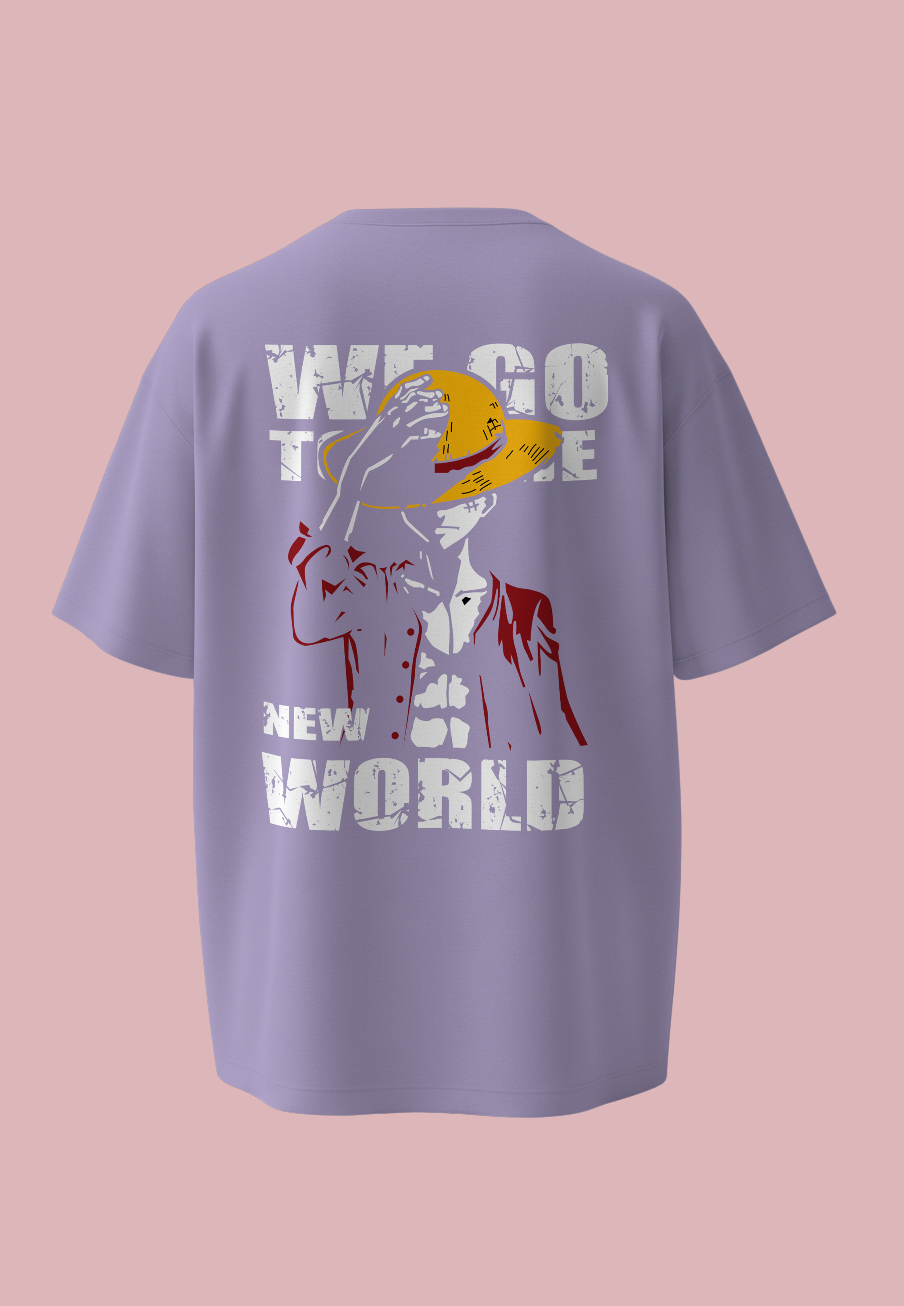 One Piece Luffy Oversized Tee | We Go To The New World Anime Streetwear T-Shirt